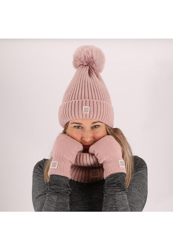 HEAT KEEPER - Zestaw termiczny Damskie rękawiczki/czapka Rozmiar uniwersalny. Kolor: różowy. Materiał: poliakryl. Sezon: zima. Styl: sportowy