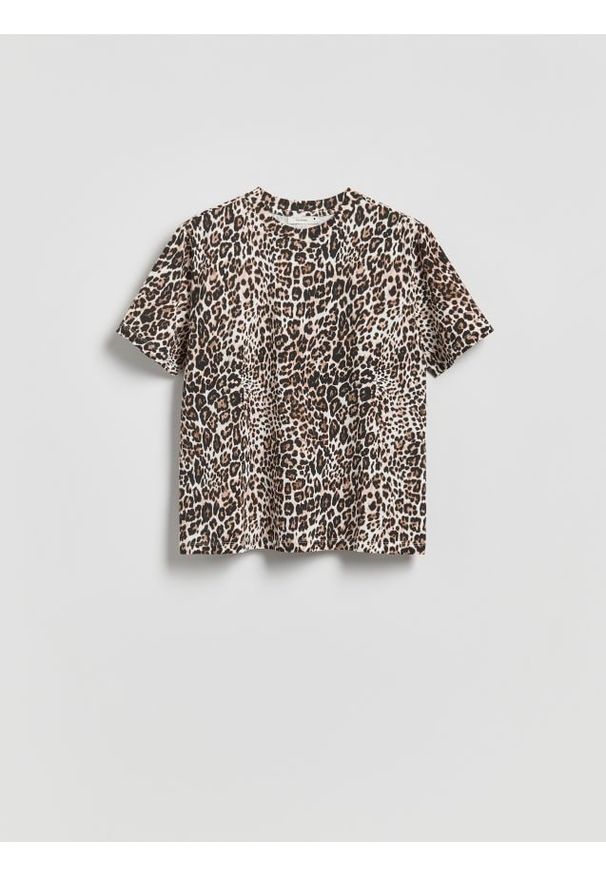 Reserved - T-shirt w panterkę - wielobarwny. Materiał: bawełna. Wzór: motyw zwierzęcy