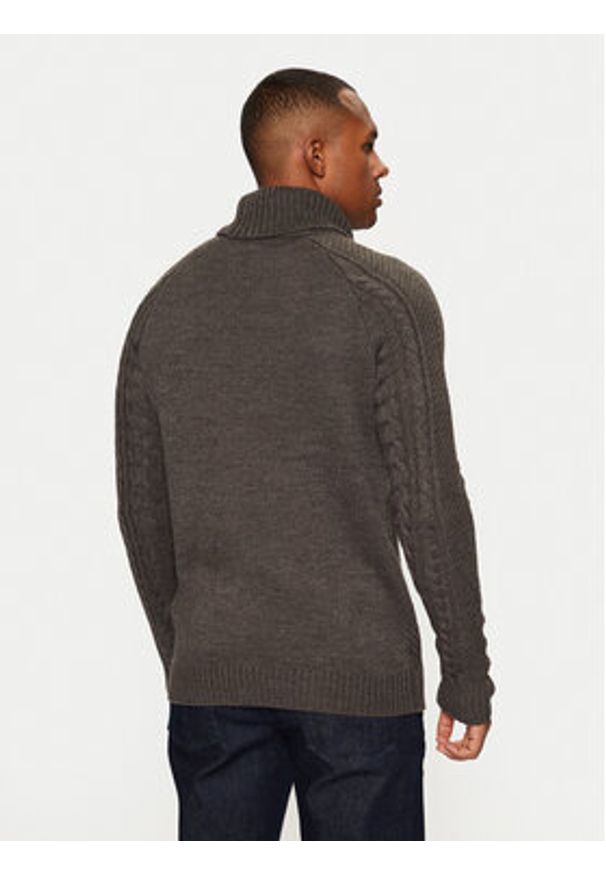 Brave Soul Golf MK-610MORTON Szary Regular Fit. Typ kołnierza: golf. Kolor: szary. Materiał: syntetyk