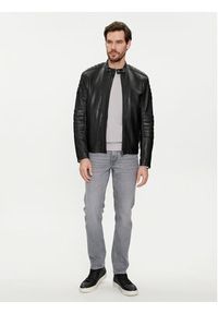 BOSS - Boss Kurtka skórzana Jolur 50504104 Czarny Regular Fit. Kolor: czarny. Materiał: skóra