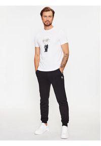 Karl Lagerfeld - KARL LAGERFELD T-Shirt Crewneck 755071 Biały Regular Fit. Typ kołnierza: dekolt w karo. Kolor: biały. Materiał: bawełna