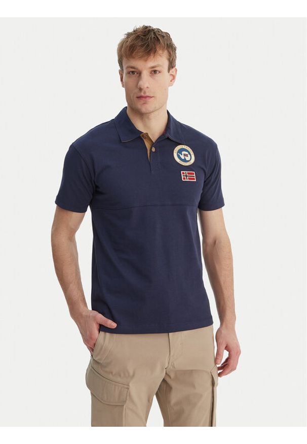 Napapijri Polo E-Reflect NP0A4H4B Granatowy Relaxed Fit. Typ kołnierza: polo. Kolor: niebieski. Materiał: bawełna