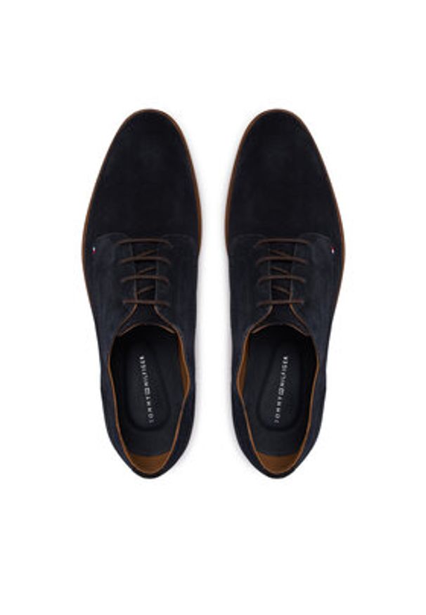 TOMMY HILFIGER - Tommy Hilfiger Półbuty Hilfiger Suede Dress Shoe FM0FM05776 Granatowy. Kolor: niebieski. Materiał: skóra, zamsz