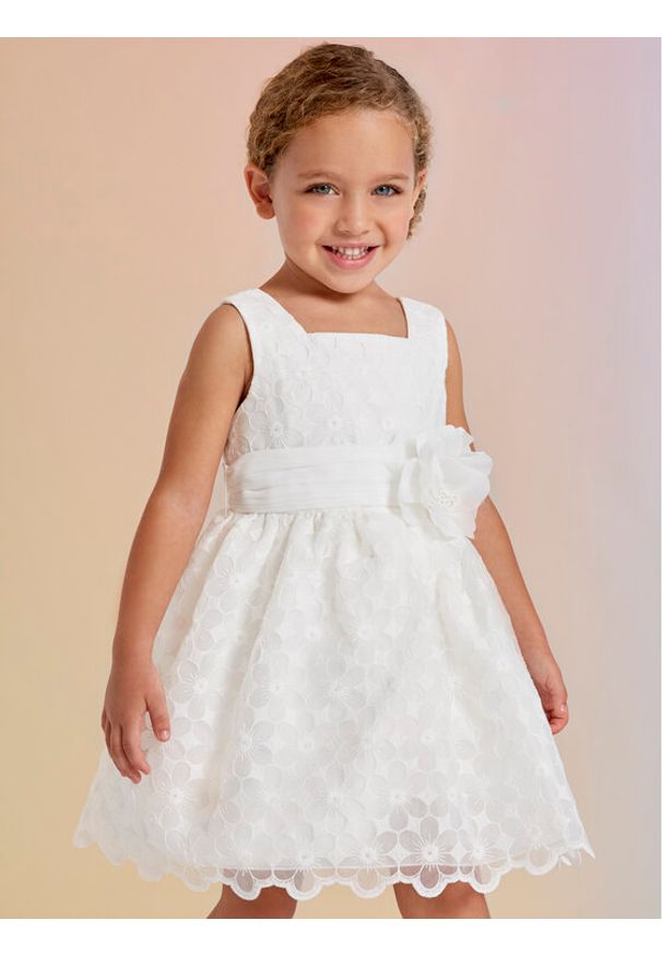 Abel & Lula Sukienka elegancka 5044 Biały Regular Fit. Kolor: biały. Materiał: syntetyk. Styl: elegancki