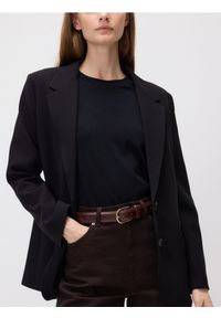 Reserved - Jednorzędowa marynarka z wiskozą - czarny. Kolor: czarny. Materiał: wiskoza