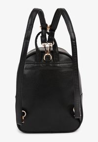Born2be - Czarny Plecak o Trapezowym Kształcie z Elegancką Aplikacją Nanariel. Kolor: czarny. Wzór: aplikacja. Styl: elegancki
