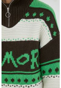 Samsoe & Samsoe - Samsoe Samsoe sweter wełniany kolor zielony z półgolfem. Kolor: zielony. Materiał: wełna. Długość: krótkie #5