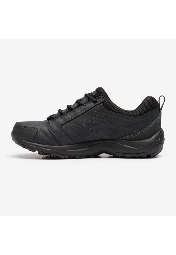 Decathlon - Buty do chodzenia męskie Newfeel Nakuru Waterproof skórzane. Okazja: na co dzień. Kolor: czarny. Materiał: skóra. Szerokość cholewki: normalna. Sport: turystyka piesza