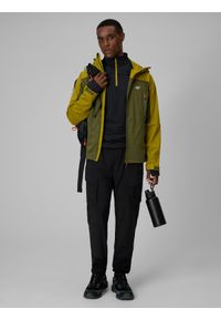 4f - 4F Kurtka softshell wiatroodporna membrana 8000 męska - khaki XL. Kolor: oliwkowy, brązowy, wielokolorowy. Materiał: softshell. Długość: długie #2