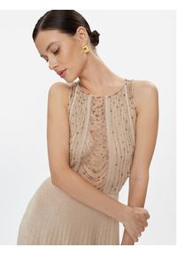 Elisabetta Franchi Sukienka wieczorowa AB-477-37E2-V800 Écru Regular Fit. Materiał: syntetyk. Styl: wizytowy #3