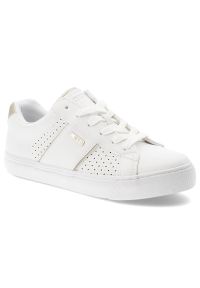 Big-Star - Sneakersy damskie Big Star, skóra ekologiczna perforowana cholewka sznurowany fason klasyczna gumowa podeszwa, białe, TT274291. Okazja: na co dzień. Zapięcie: sznurówki. Kolor: biały. Materiał: guma, skóra ekologiczna. Szerokość cholewki: normalna. Sport: turystyka piesza #1