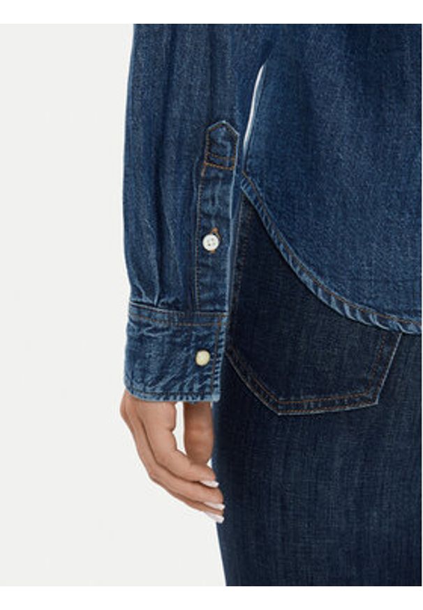 Guess Jeans Koszula jeansowa W4YH35 D5EI3 Granatowy Classic Fit. Kolor: niebieski. Materiał: bawełna