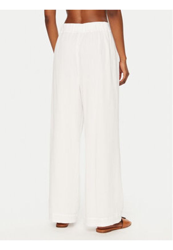 Seafolly Spodnie materiałowe Crinkle 55430-PA Biały Regular Fit. Kolor: biały. Materiał: bawełna