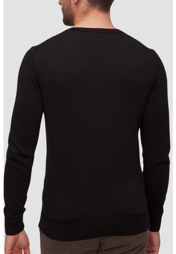 Aeronautica Militare - AERONAUTICA MILITARE Czarny męski sweter Crew Neck. Kolor: czarny