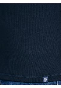 Big-Star - Koszulka męska z prążkowanej dzianiny granatowa Basicag 403. Kolor: niebieski. Materiał: prążkowany, dzianina. Wzór: gładki #4