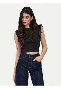 only - ONLY Top Mathilda 15308890 Czarny Regular Fit. Kolor: czarny. Materiał: bawełna #1
