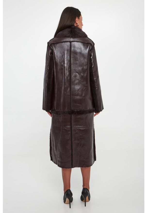 Płaszcz damski skórzany DIEGO M. Materiał: skóra