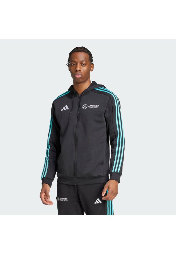 Adidas - Bluza Z Kapturem Mercedes-Amg Petronas Formula One Team Dna Full Zip. Typ kołnierza: kaptur. Kolor: czarny, biały, wielokolorowy