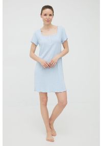DKNY - Dkny koszula nocna YI2322535 damska. Kolor: niebieski. Materiał: dzianina. Długość: krótkie #3