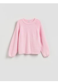 Reserved - Sweter z wiskozą - różowy. Kolor: różowy. Materiał: wiskoza