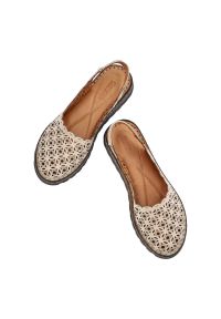 Beżowe Sandały Artiker Skórzane Buty Damskie. Zapięcie: bez zapięcia. Kolor: beżowy. Materiał: skóra. Wzór: ażurowy. Styl: elegancki #6