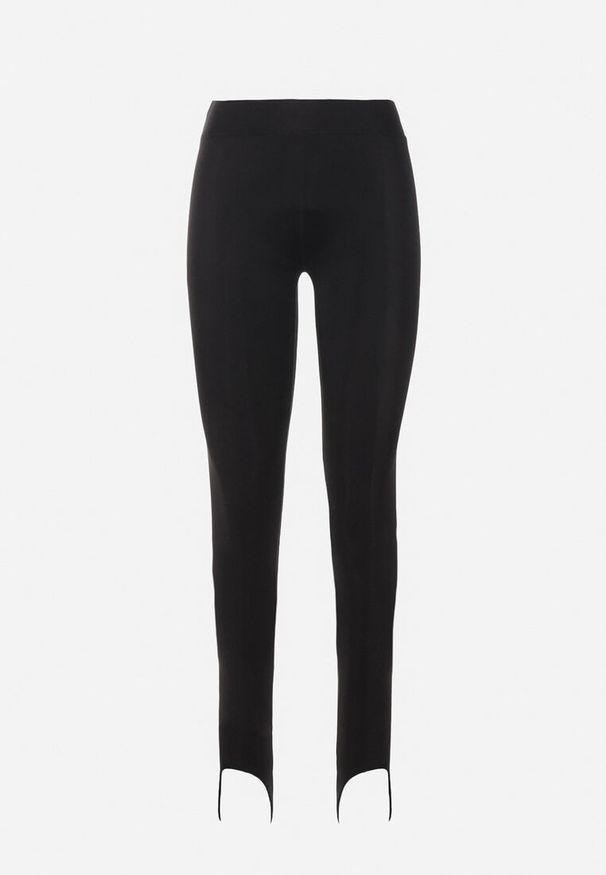 Born2be - Czarne Legginsy z Wysokim Stanem i Antypoślizgową Gumką na Piętę Elazyn. Okazja: na co dzień. Stan: podwyższony. Kolor: czarny. Materiał: materiał. Styl: elegancki, casual