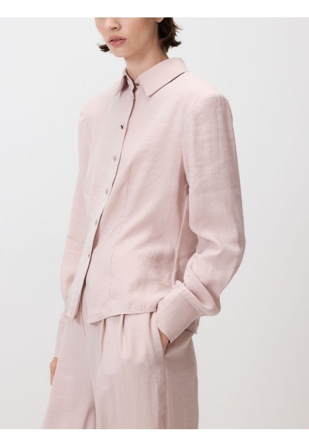 Reserved - Koszula z modalu - pastelowy róż. Kolor: różowy