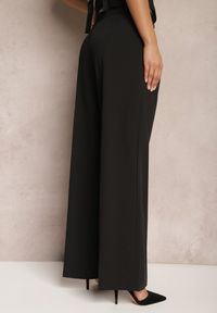 Renee - Czarne Spodnie z Szerokimi Nogawkami w Kant Kavina. Kolor: czarny. Styl: elegancki