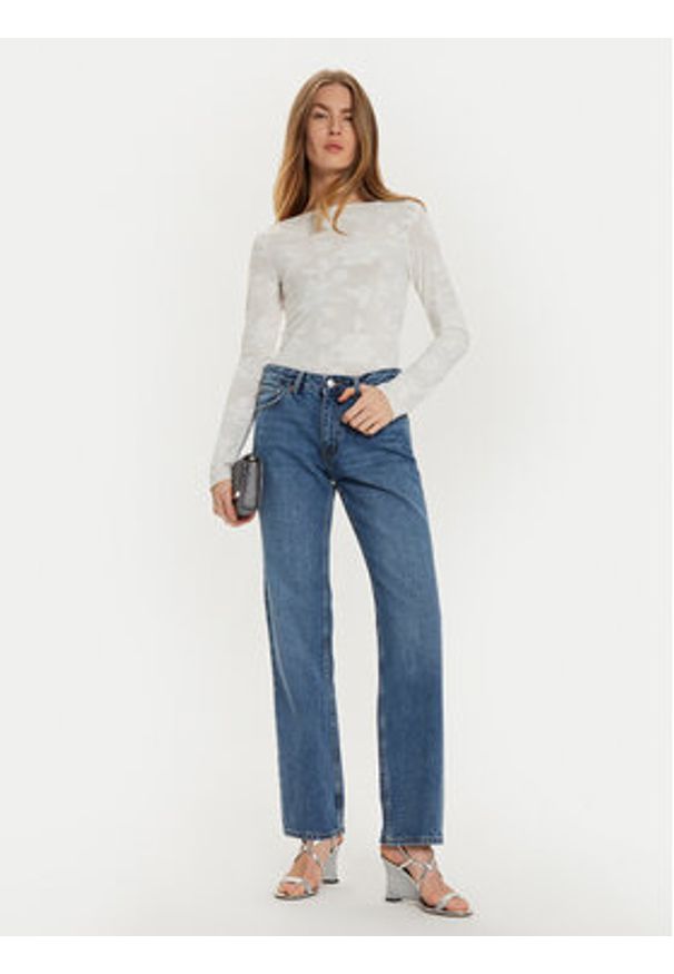 Gina Tricot Jeansy 21489 Granatowy Straight Fit. Kolor: niebieski
