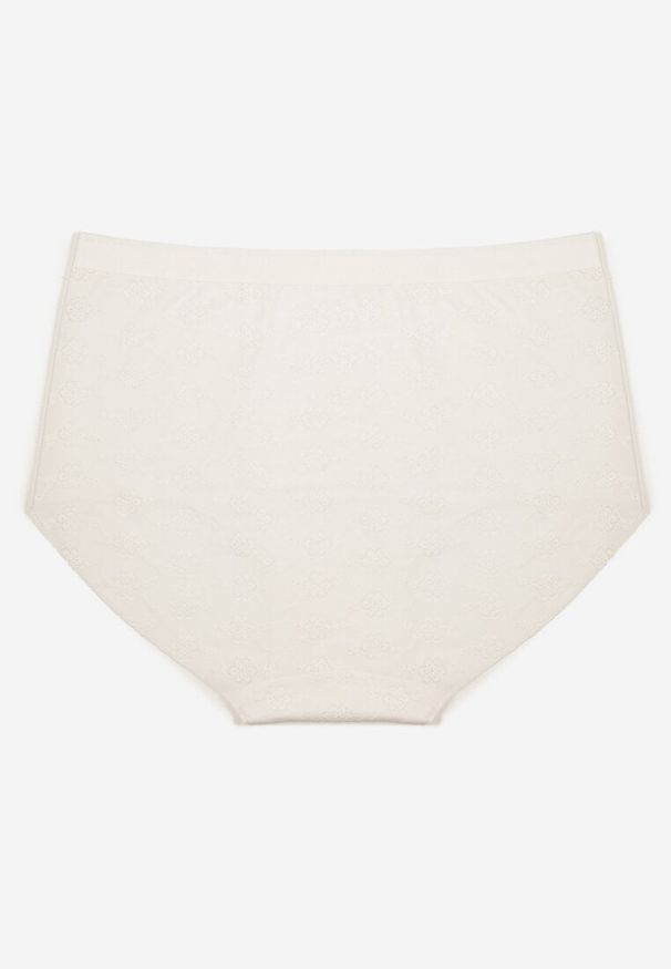 Born2be - Biała Bielizna Modelująca Majtki z Wysokim Stanem Lilivirae. Stan: podwyższony. Kolor: biały. Materiał: jeans