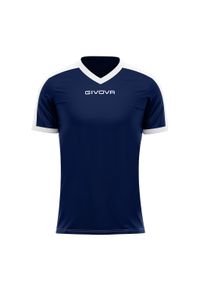 Koszulka piłkarska dla dzieci Givova Revolution Interlock. Kolor: biały, niebieski, wielokolorowy. Sport: piłka nożna