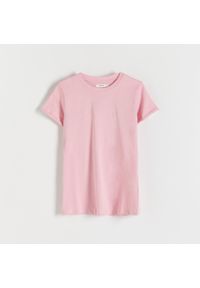 Reserved - T-shirt slim fit - Różowy. Kolor: różowy #1