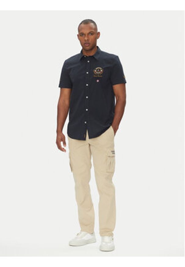 Aeronautica Militare Koszula 251CA1285CT3288 Granatowy Regular Fit. Kolor: niebieski. Materiał: bawełna