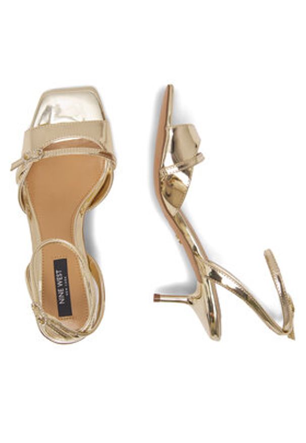 Nine West Sandały BYCCC02 Złoty. Kolor: złoty. Materiał: skóra