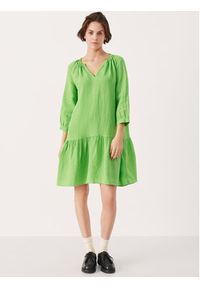 Part Two Sukienka codzienna Chania 30305175 Zielony Relaxed Fit. Okazja: na co dzień. Kolor: zielony. Materiał: len. Typ sukienki: proste. Styl: casual #6