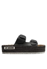 Love Moschino - LOVE MOSCHINO Espadryle JA28233G0IIAX000 Czarny. Kolor: czarny. Materiał: skóra #1