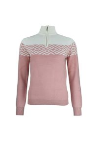 PEAK MOUNTAIN - Bardzowy golf 1/2 zamek damski Peak Mountain. Typ kołnierza: golf. Kolor: różowy. Materiał: polar. Sezon: zima. Sport: golf #1