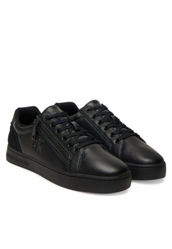 Calvin Klein Jeans Sneakersy Classic Cupsole Zip Low In YM0YM01318 Czarny. Kolor: czarny. Materiał: skóra