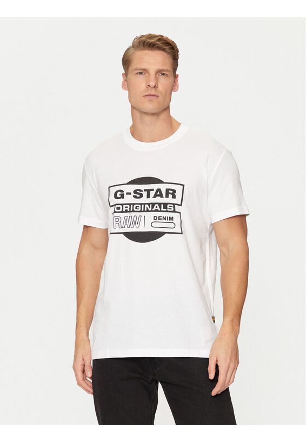 G-Star RAW - G-Star Raw T-Shirt Originals D25443-8415 Biały Regular Fit. Kolor: biały. Materiał: bawełna