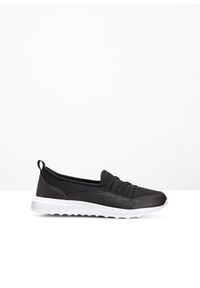 bonprix - Wygodne sneakersy wsuwane z lekką podeszwą. Zapięcie: bez zapięcia. Kolor: czarny #1
