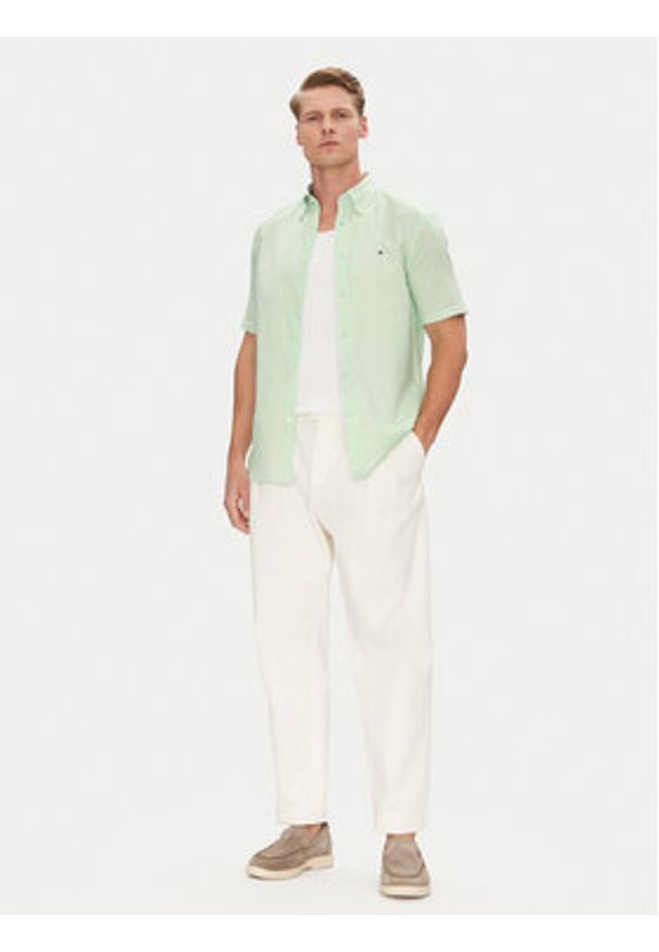 TOMMY HILFIGER - Tommy Hilfiger Koszula MW0MW40703 Zielony Regular Fit. Kolor: zielony. Materiał: bawełna