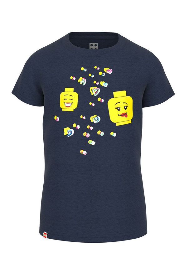 LEGO Wear - Lego Wear longsleeve bawełniany dziecięcy kolor granatowy. Okazja: na co dzień. Kolor: niebieski. Materiał: bawełna. Długość rękawa: długi rękaw. Wzór: nadruk. Styl: casual