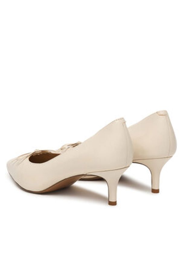 Lauren Ralph Lauren - LAUREN RALPH LAUREN Szpilki 802P06371004 Écru. Kolor: kremowy. Materiał: skóra. Obcas: na szpilce