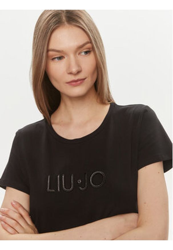 Liu Jo Sport T-Shirt TA4136 JS003 Czarny Regular Fit. Kolor: czarny. Materiał: bawełna. Styl: sportowy