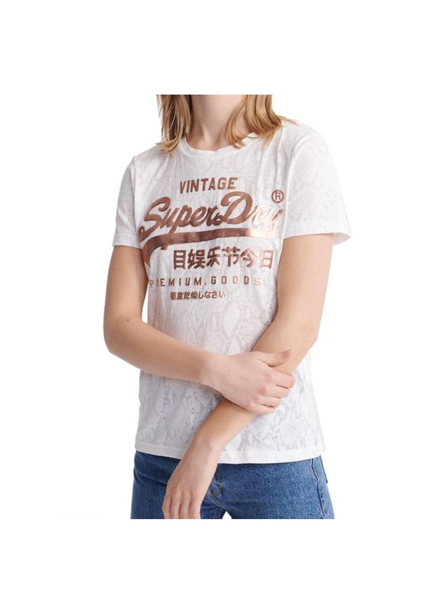 Koszulka turystyczna damska Superdry. Kolor: biały. Materiał: bawełna, poliester
