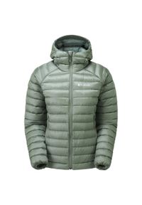 Damska kurtka z kapturem Montane Anti-Freeze. Typ kołnierza: kaptur. Kolor: zielony. Materiał: puch. Sport: wspinaczka