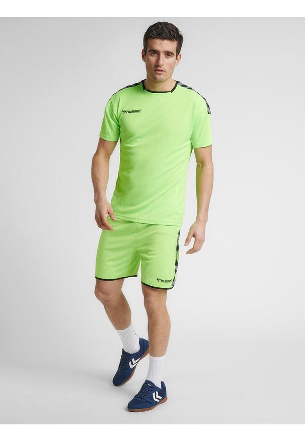 Hummel Koszulka sportowa męska T-shirt Authentic Poly Jersey. Kolor: zielony. Materiał: jersey. Sport: fitness, piłka nożna