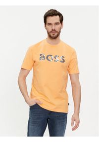 BOSS - Boss T-Shirt Thompson 15 50513382 Pomarańczowy Regular Fit. Kolor: pomarańczowy. Materiał: bawełna