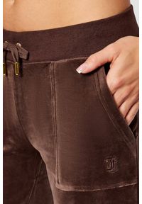 Juicy Couture - JUICY COUTURE Czekoladowe spodnie dresowe damskie Layla Low Rise, Rozmiar XS. Stan: obniżony. Kolor: brązowy. Materiał: dresówka #5