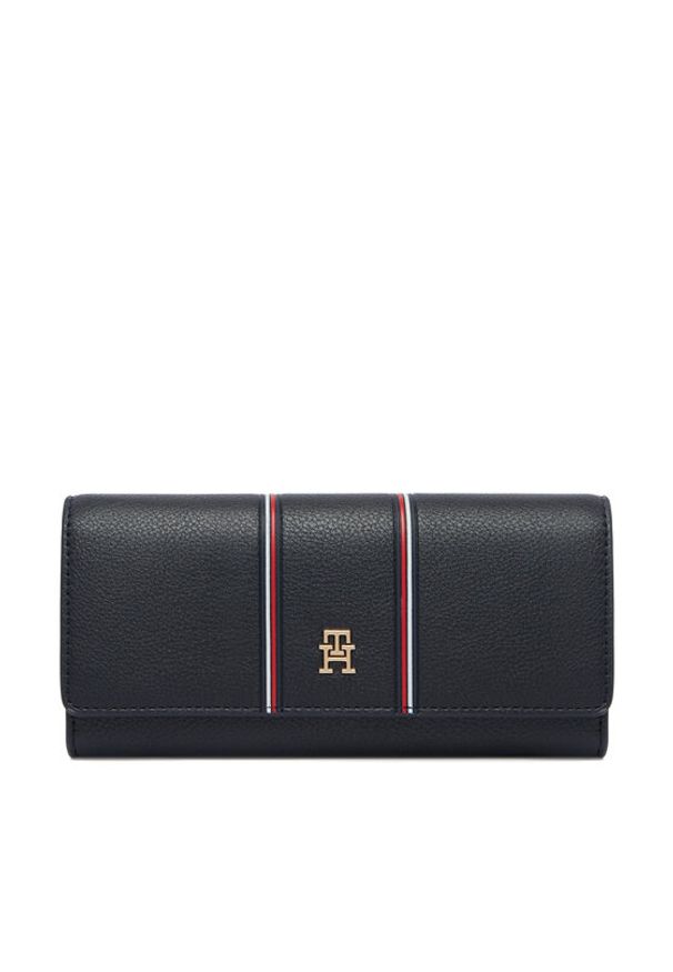 TOMMY HILFIGER - Tommy Hilfiger Portfel Th Icon Lrg Flap Wallet Corp AW0AW18656 Granatowy. Kolor: niebieski. Materiał: skóra